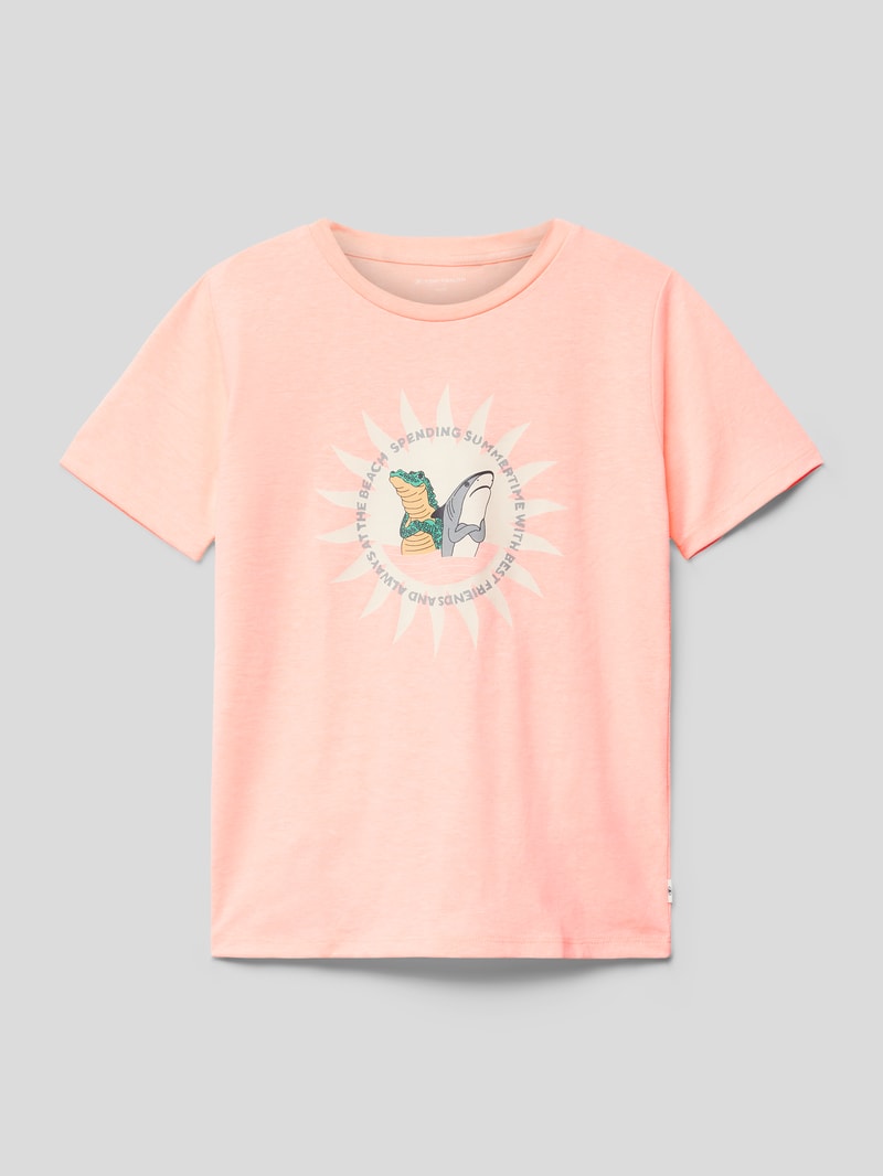 T-Shirt mit Motiv-Print in apricot
