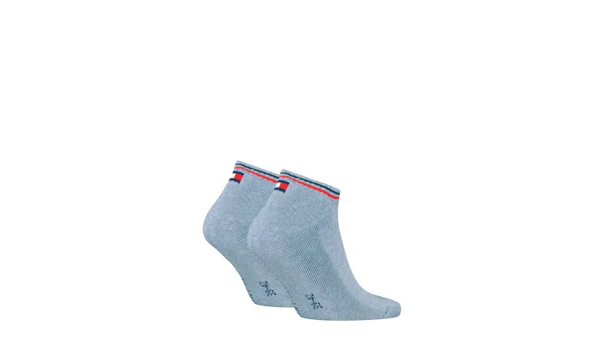 TOMMY HILFIGER Unisex TJ Sneaker Socken Iconic 2er Pack light blue melange