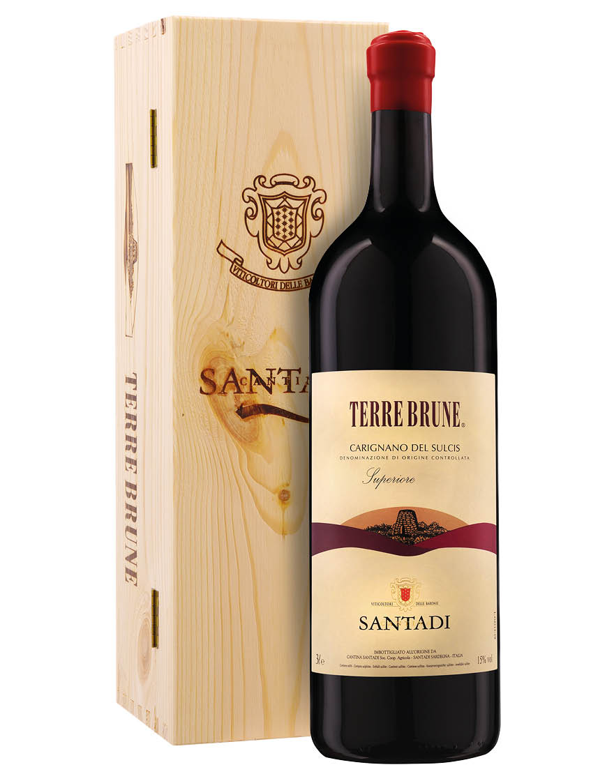 Carignano del Sulcis DOC Superiore Terre Brune 2018 Cantina di Santadi Jeroboam 3 ℓ, Caisse bois