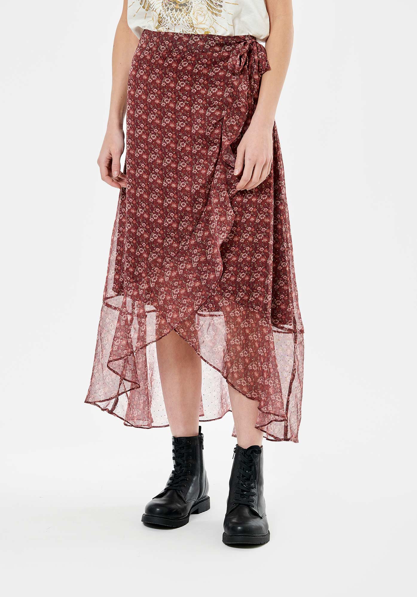 BAELI  Jupe portefeuille fleurie Femme
