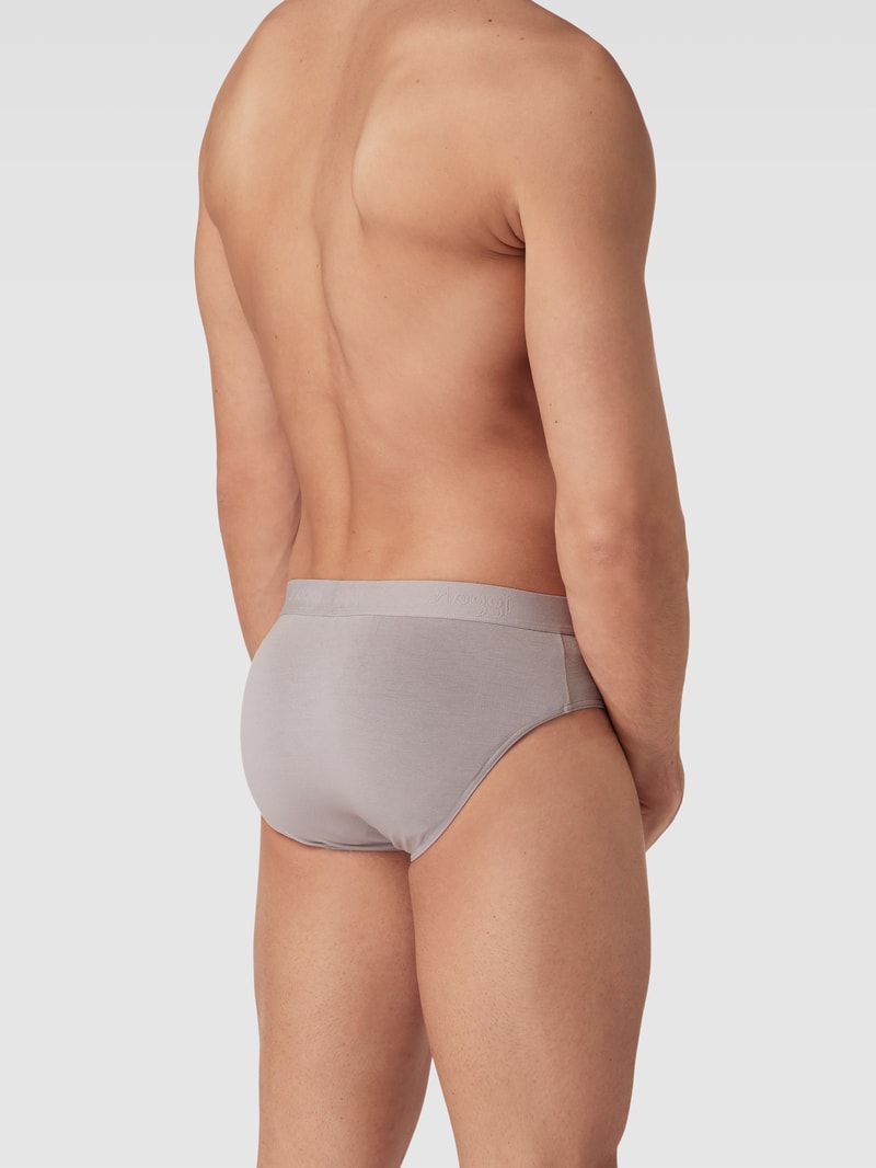 Slip mit Streifenmuster im 2er-Pack in taupe