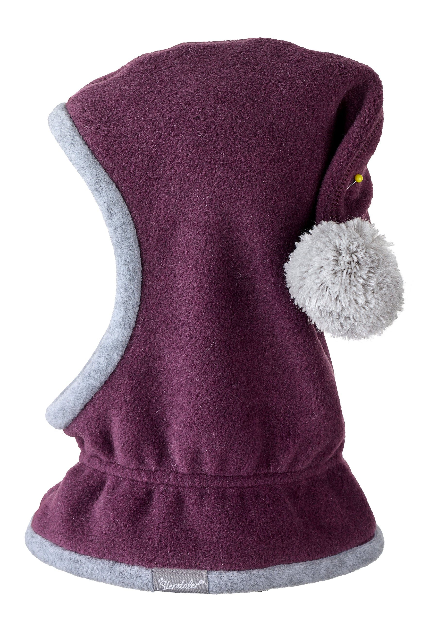 Schalmütze aus Fleece mit Zipfel und Bommel