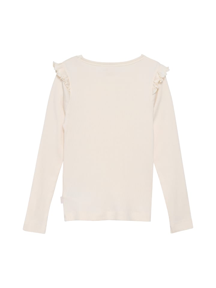 Minymo Longsleeve MIT-Shirt LS Rib 6174  Langarmshirt mit Rüschen in Beige günstig kaufen
