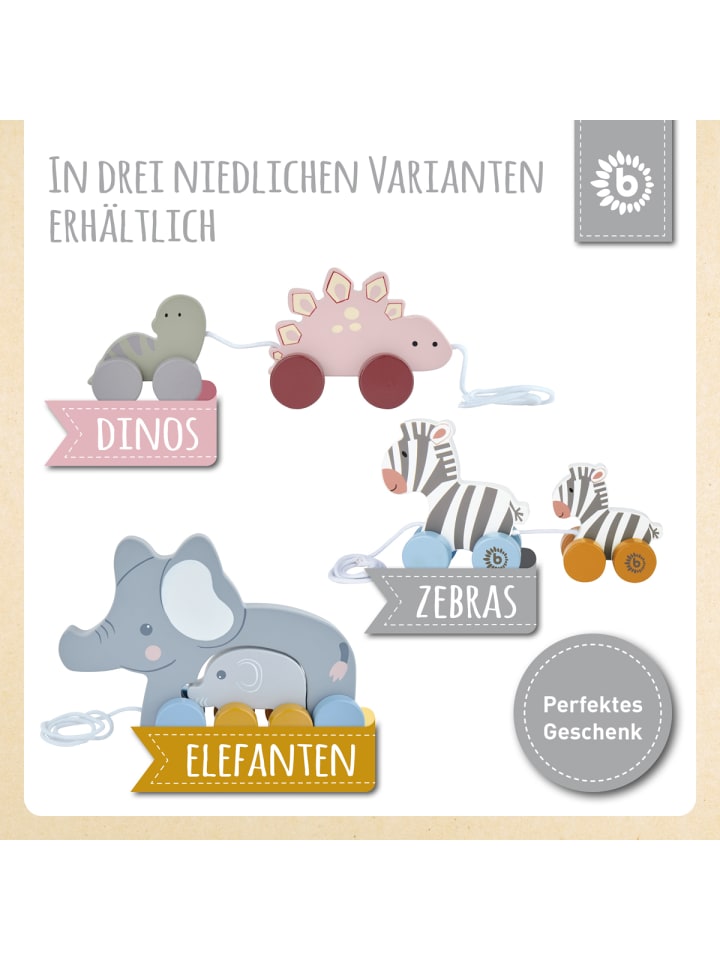Bieco Spielwaren Nachziehspielzeug Zebra Clara und Lara - ab 12 Monate in Mehrfarbig günstig kaufen onesize