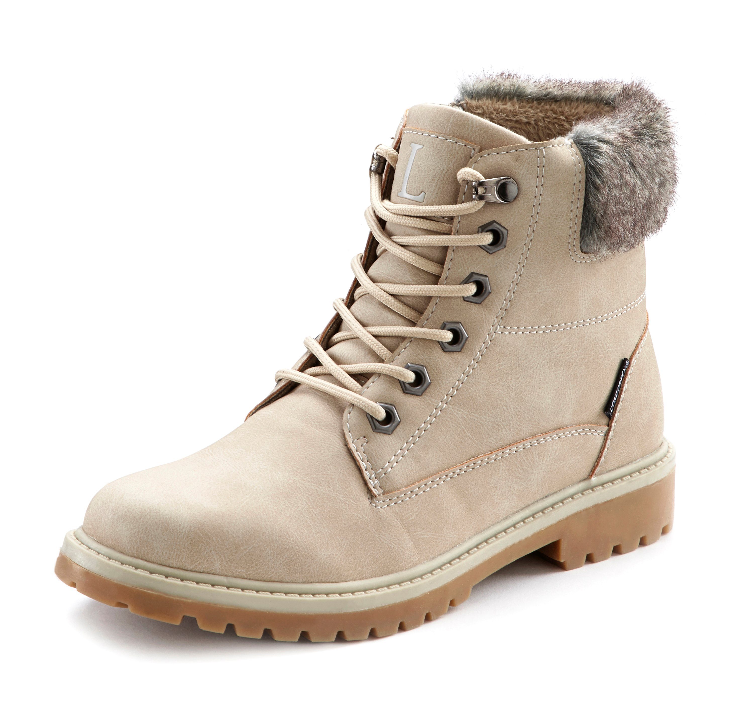 LASCANA Stiefelette, Winterboots zum Schnüren, Outdoor, wind- & wasserabweisend