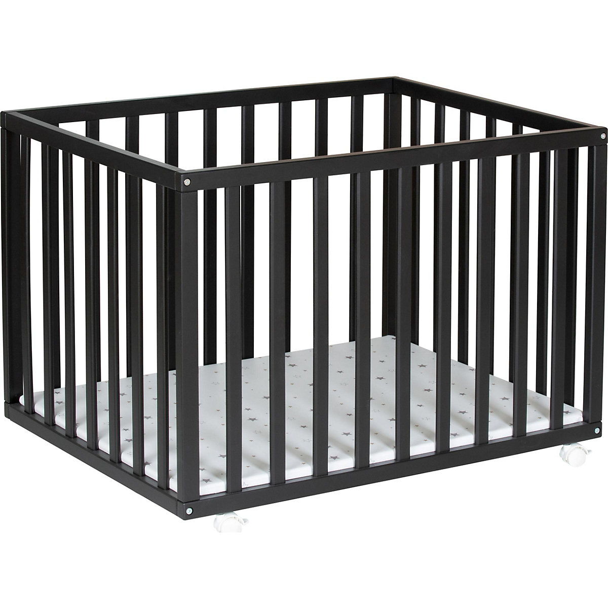 Laufgitter Scandic, schwarz lackiert, B75 x L97 x H70 cm