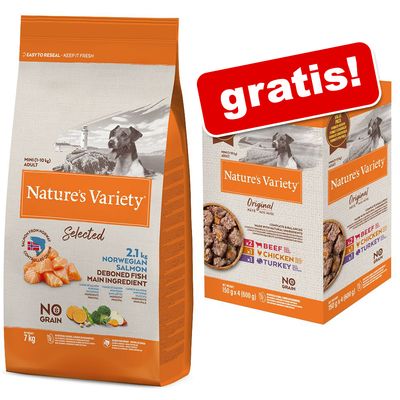 7 kg Nature's Variety + 4 x 150 g Original Paté No Grain Mini Nassfutter-Mix gratis!