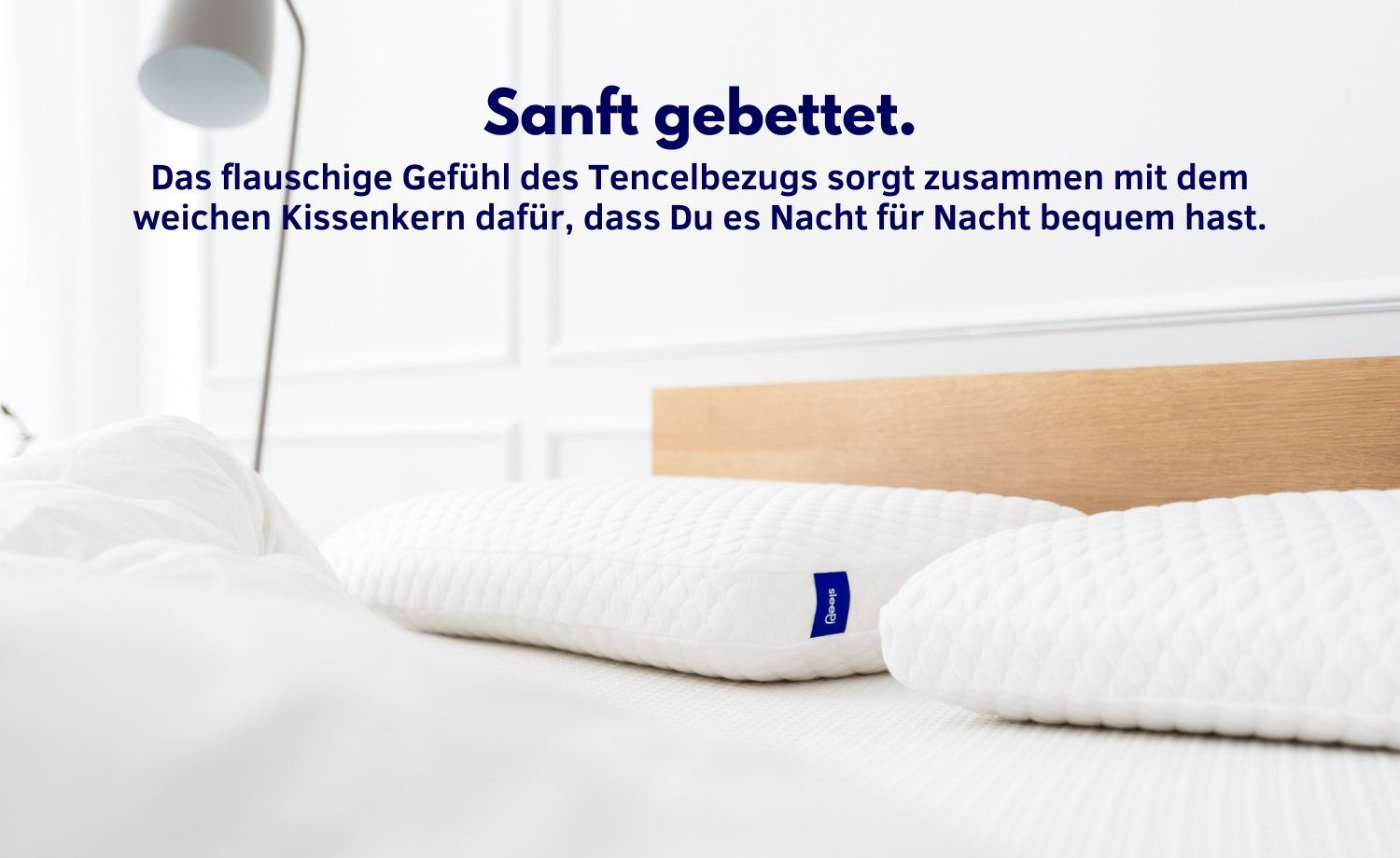 Nackenstützkissen Comfort, SLEEPI, Füllung: Visco-Memory Foam, Bezug: TENCEL®, Rückenschläfer, Seitenschläfer, Bauchschläfer, Set, Innenbezug (100% Baumwolle) / Außenbezug (70% Microfaser / 30% Tencel), Optimale Druckentlastung & Nackenunterstützung