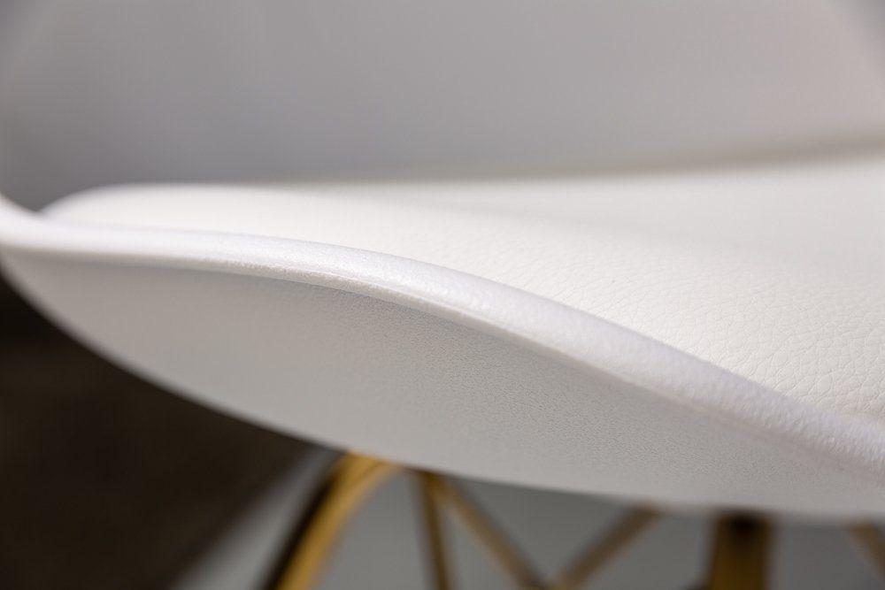 riess-ambiente Polsterstuhl SCANDINAVIA MEISTERSTÜCK weiß / gold (Einzelartikel, 1 St), Esszimmer · Kunstleder · Metall · Retro Design