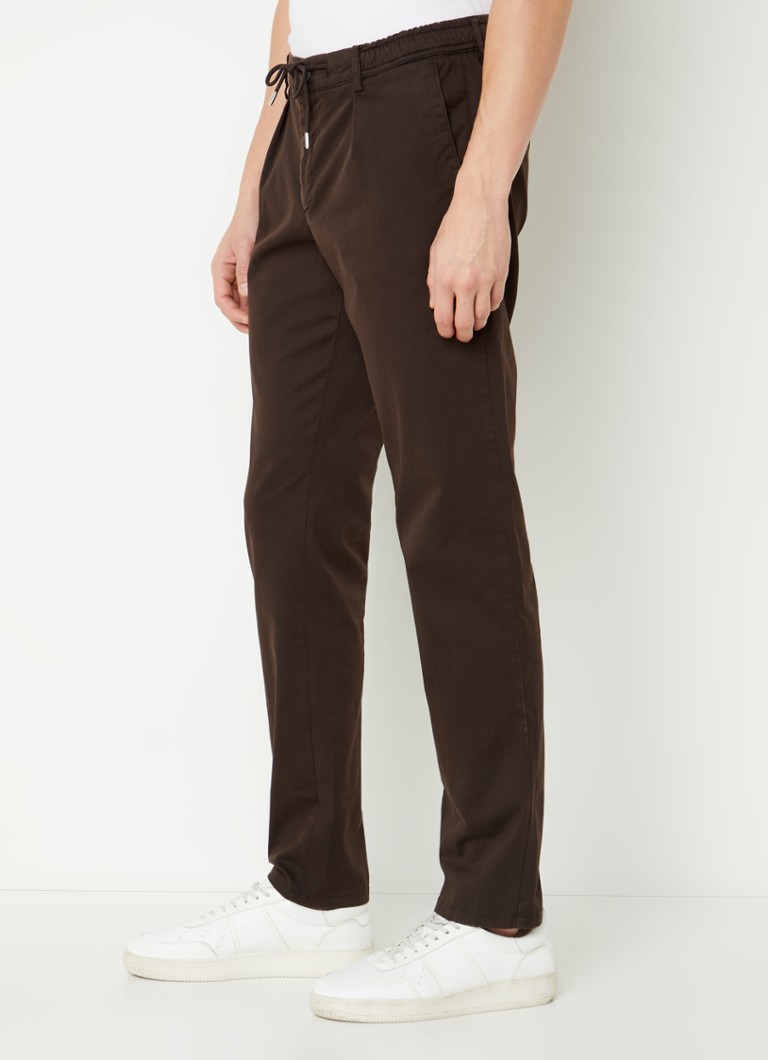 Chino nohavice Profuomo slim fit zo zmesi lyocellu so sťahovacou šnúrkou