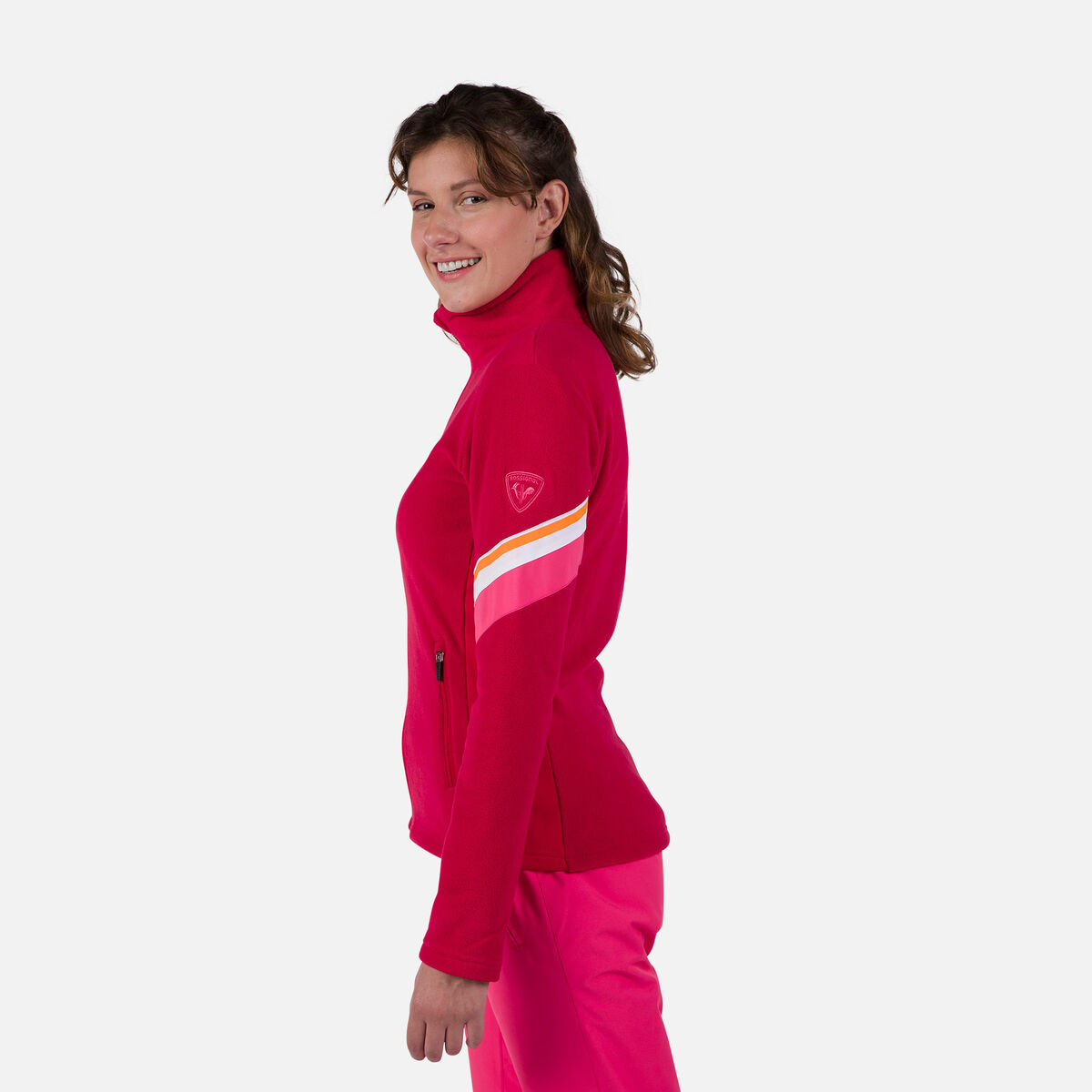 Damenfleecejacke mit durchgehendem Reißverschluss Strawpile