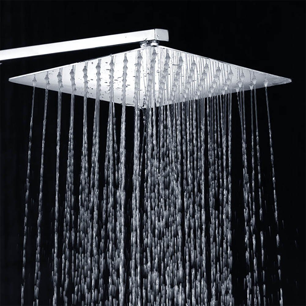 BlingBin Regenduschkopf Regenduschkopf quadratischer Duschkopf Edelstahl, Ultradünn, (mit Silikon-Wasserauslass, 10 