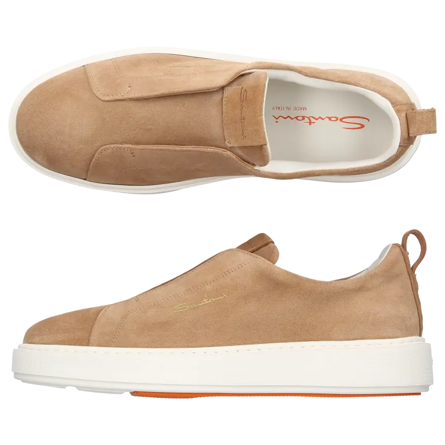 Santoni - Sneaker Slip on 61224 Kalbsleder - beige
