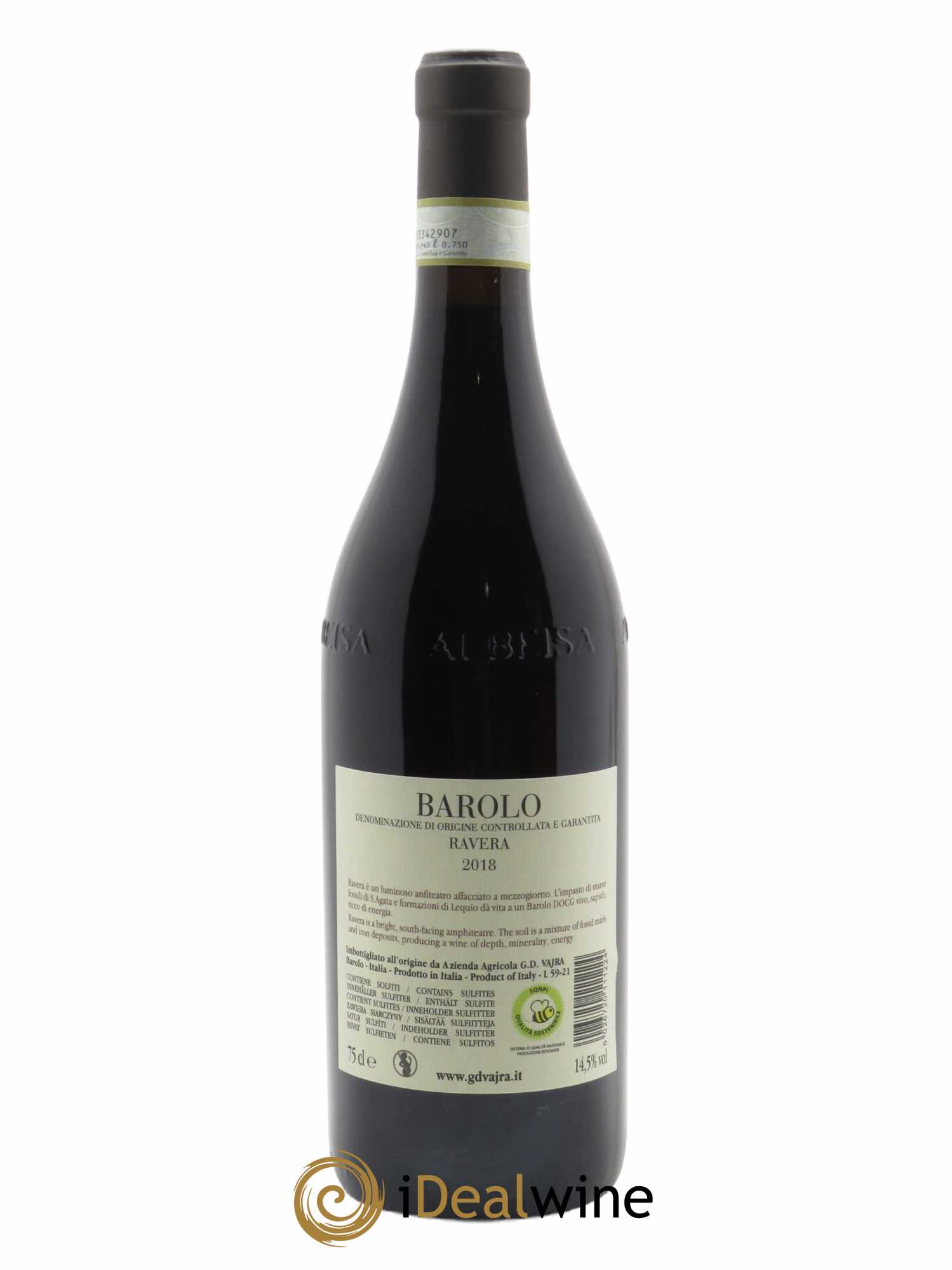 Barolo DOCG Ravera G.D Vajra  2018 - Lot de 1 Bouteille