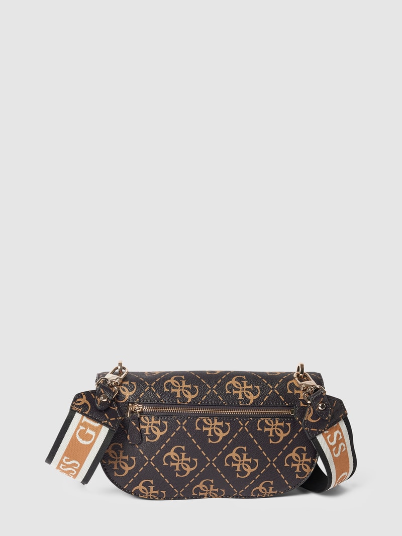 Saddle Bag mit Label-Applikation Modell 'REA' in haselnuss braun