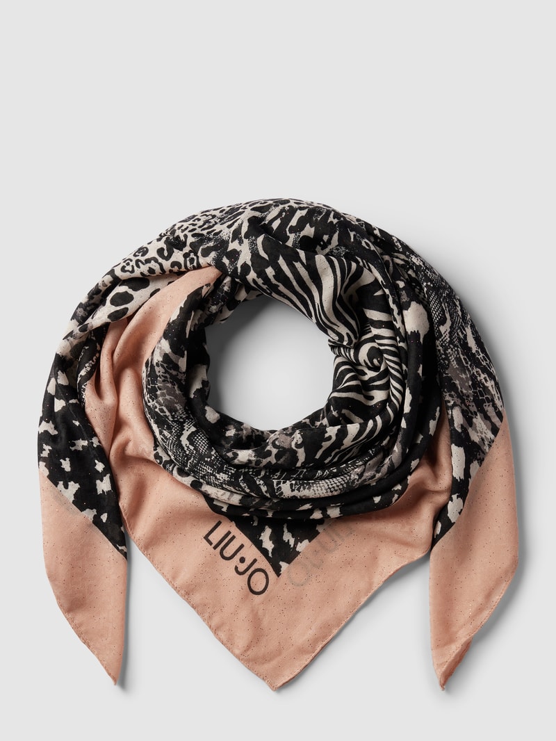 Schal mit Allover-Muster Modell 'Foulard' in schwarz