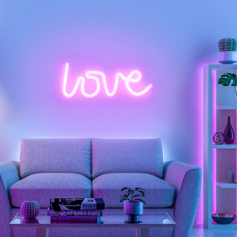 Neon-LED-Bild Neon-Love pink
