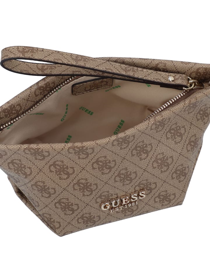 Guess Eco Evaine Kosmetiktasche 20 cm in latte logo-brown günstig kaufen onesize