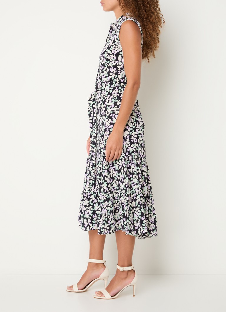 Abito chemisier midi Esme di Hobbs con stampa a foglie e cintura da annodare