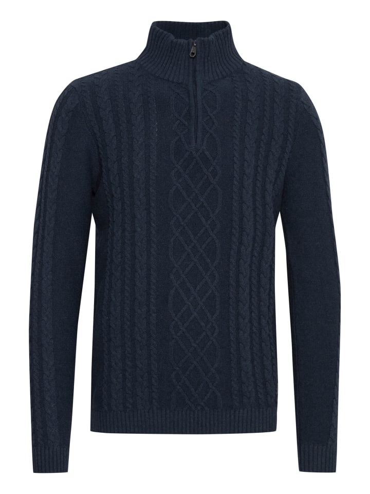 11 Project Troyer PRJamelien 21301059-ME  Zopfstrick Pullover mit Troyer in Blau günstig kaufen
