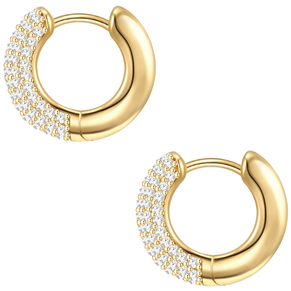 Glanzstücke München Créoles en argent Argent sterling Oxyde de zirconium (CZ) en Or jaune Boucles d'oreilles