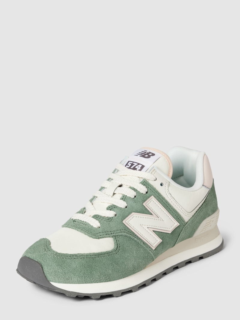 Sneaker aus echtem Leder in grün