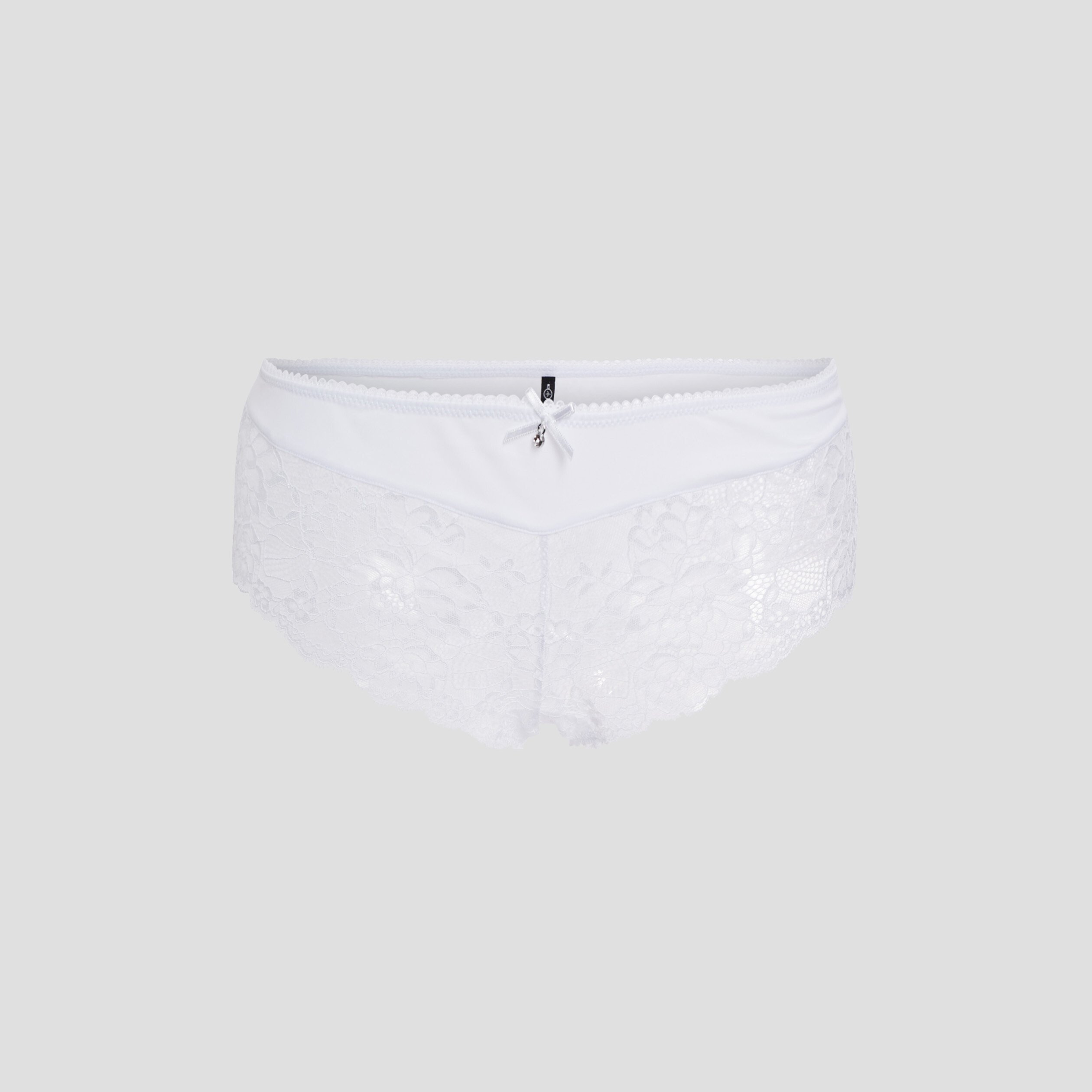 Shorty en micro dentelle blanc femme | La Halle