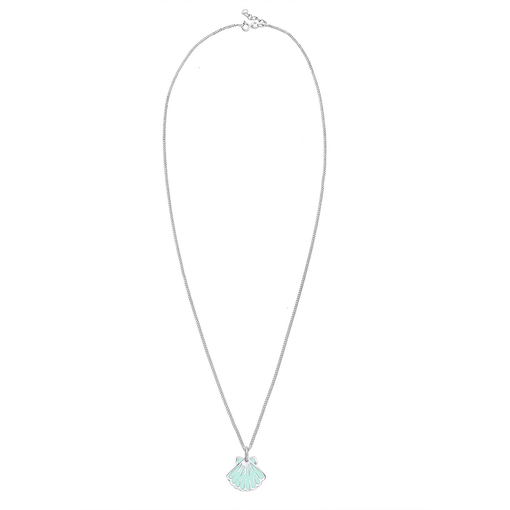 Elli Elli Collier Femme Pendentif Coquillage Maritime Mer Émail - (925/1000) Argent collier
