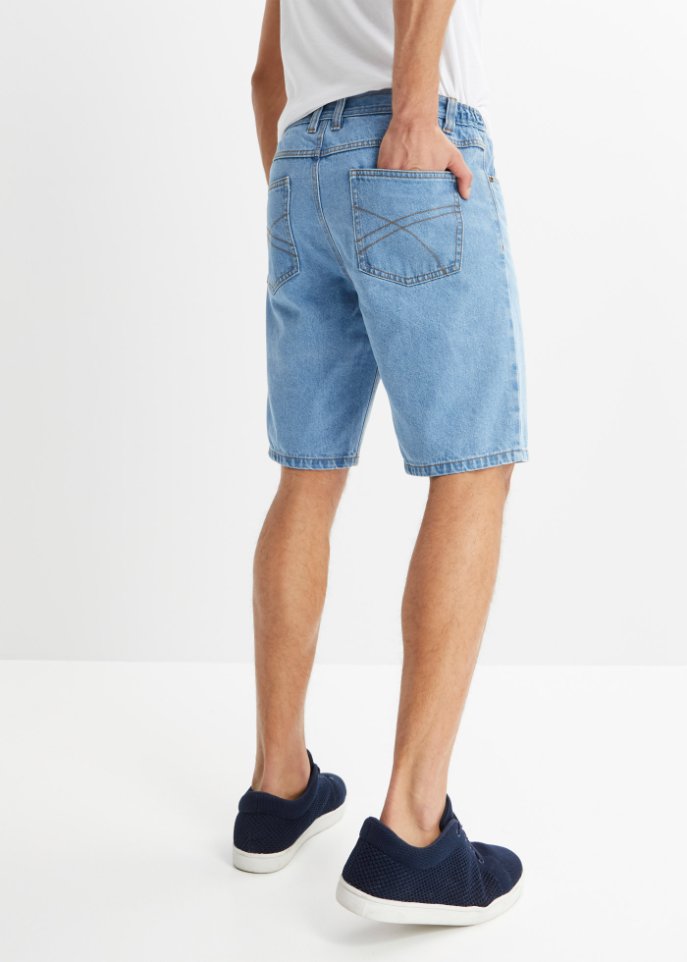 Jeans-Bermuda mit seitlichem Dehnbund, Classic Fit