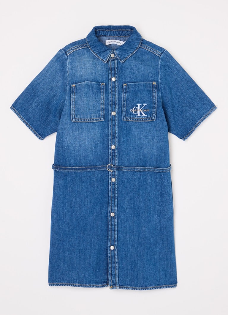 Calvin Klein  Jurk van chambray met logoborduring