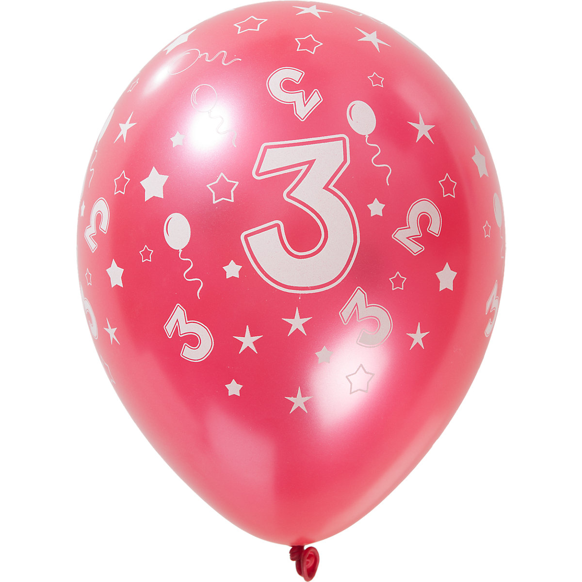 Luftballons Zahl 3, 5 Stück, 30 cm