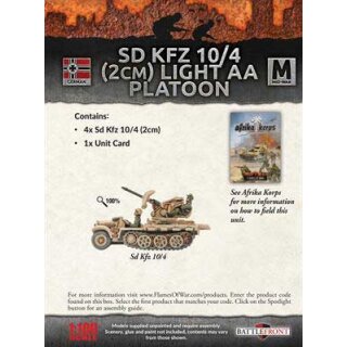 Afrika Korps Sd Kfz 10/4 2cm Light AA Platoon