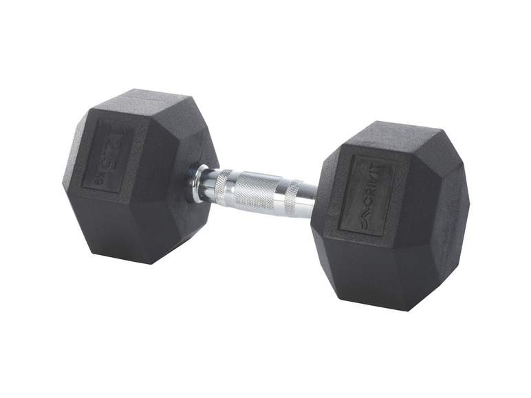 CRIVIT Hexagonhantel, 12,5 kg, mit gusseisernem Kern