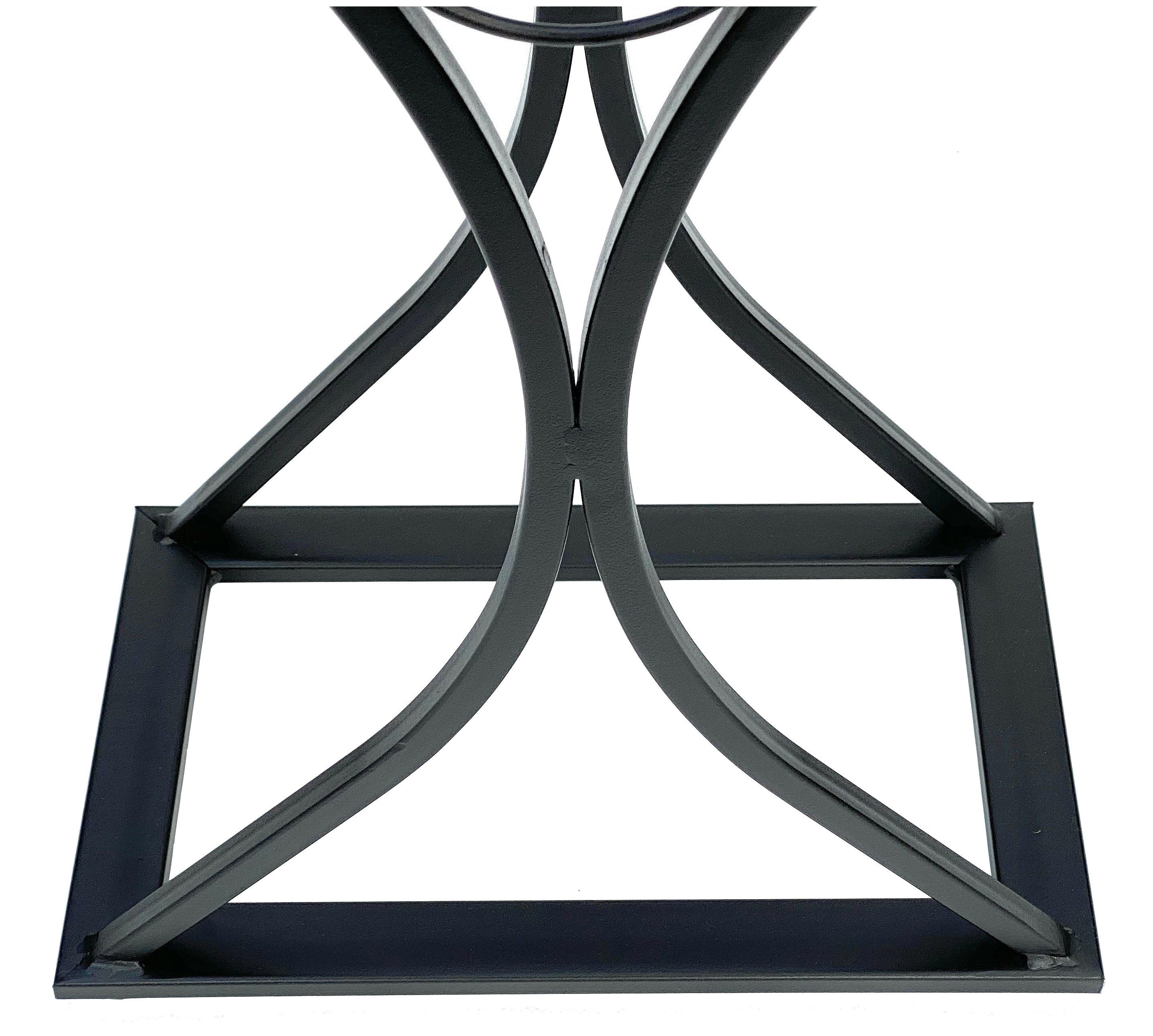 DanDiBo Weinregal im Weinglas Design Metall Schwarz Flaschenregal stehend 100 cm 96211, für 15 Flaschen, mit Ablage, aus Schmiedeeisen