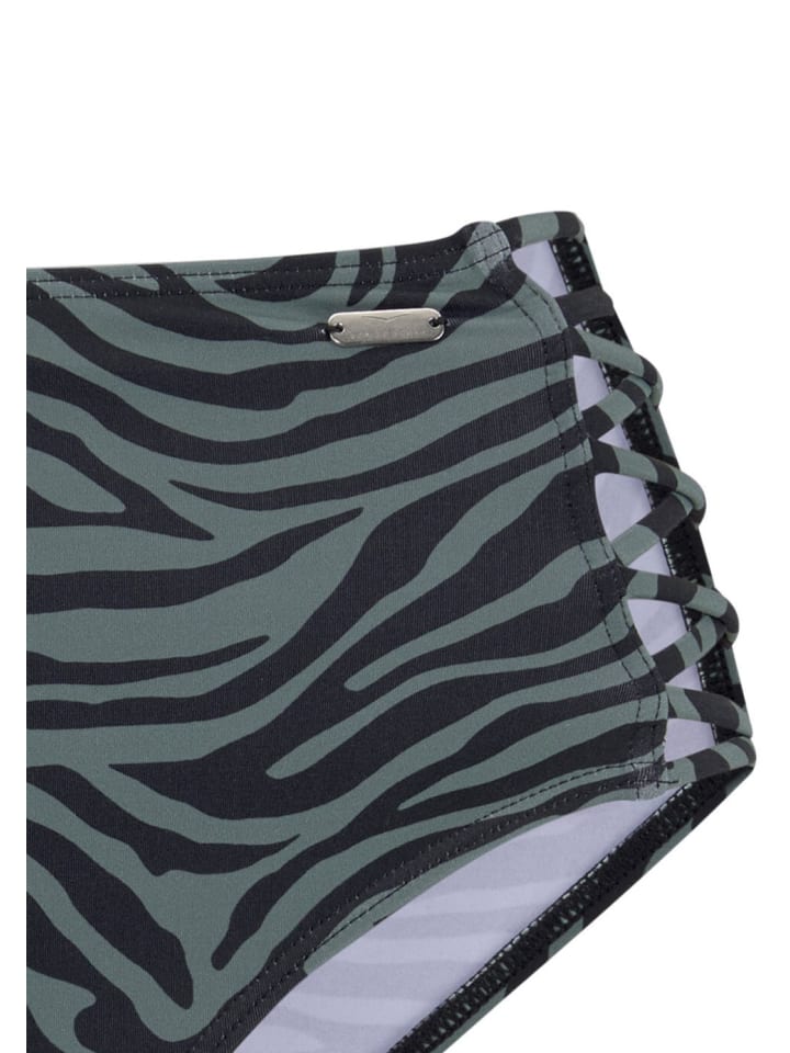 Venice Beach Highwaist-Bikini-Hose in schwarz-oliv günstig kaufen