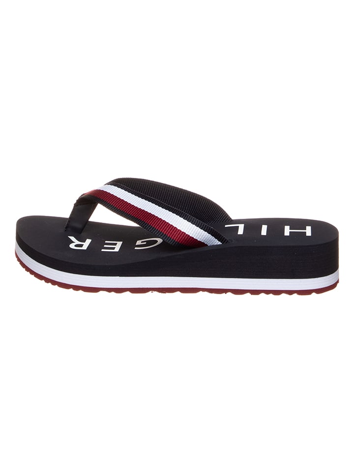 Tommy Hilfiger Shoes Zehentrenner in Schwarz/ Rot/ Weiß günstig kaufen