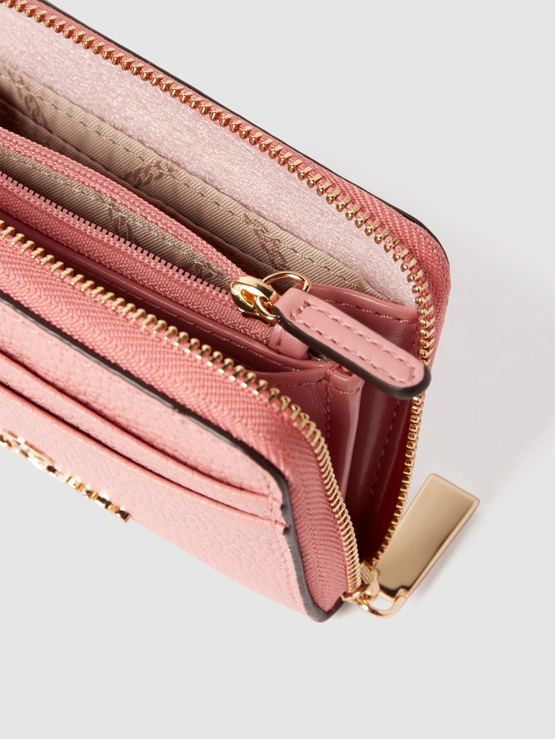Portemonnaie mit Label-Applikation in rosé