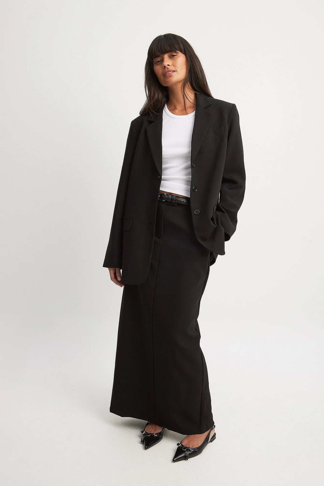 Oversize-Blazer mit drei Knöpfen