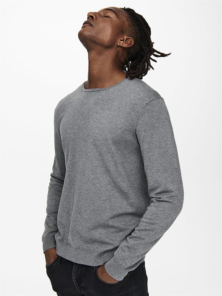 ONLY & SONS Pullover in Grau günstig kaufen