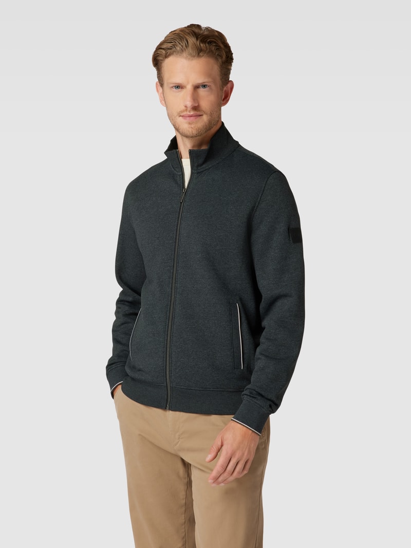 Sweatjacke mit Stehkragen in anthrazit