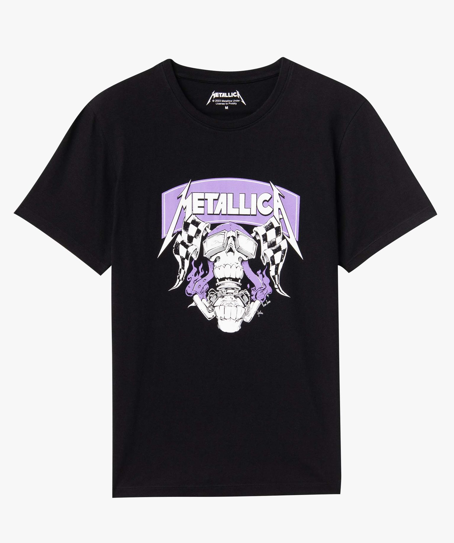 Tee-shirt homme à manches courtes avec motif bicolore - Met... noir | GEMO