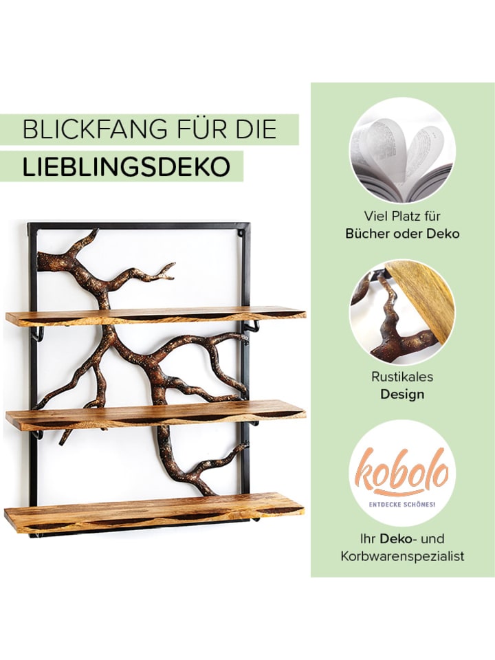 kobolo Wandregal TWIGSHELF3 in Braun günstig kaufen onesize