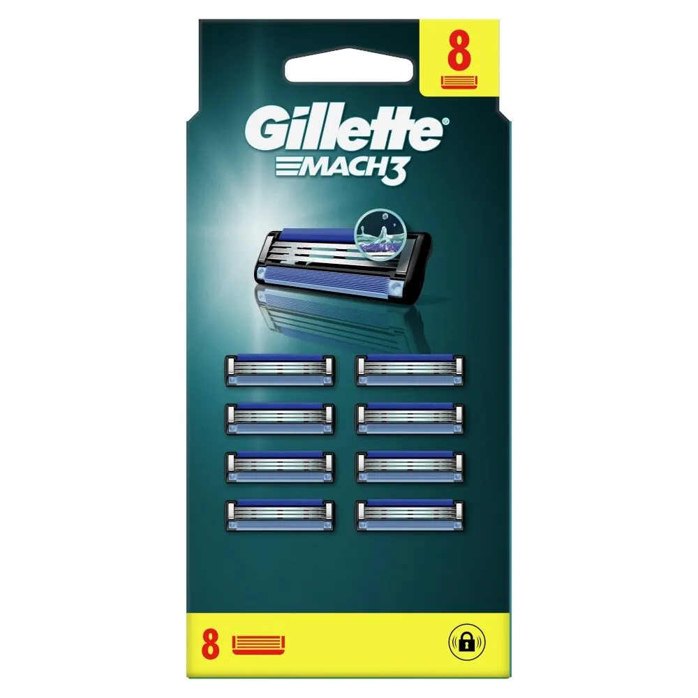 Gillette Mach3 Base кертриџи, 8 ком.