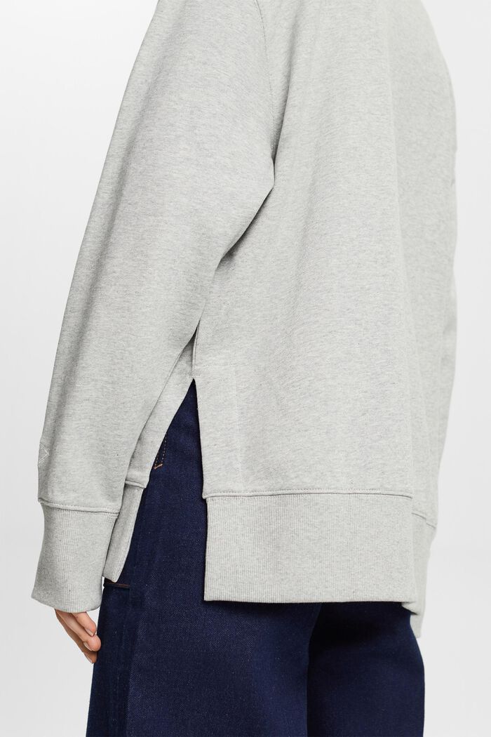 Oversized Rundhals-Sweatshirt mit geschlitztem Saum