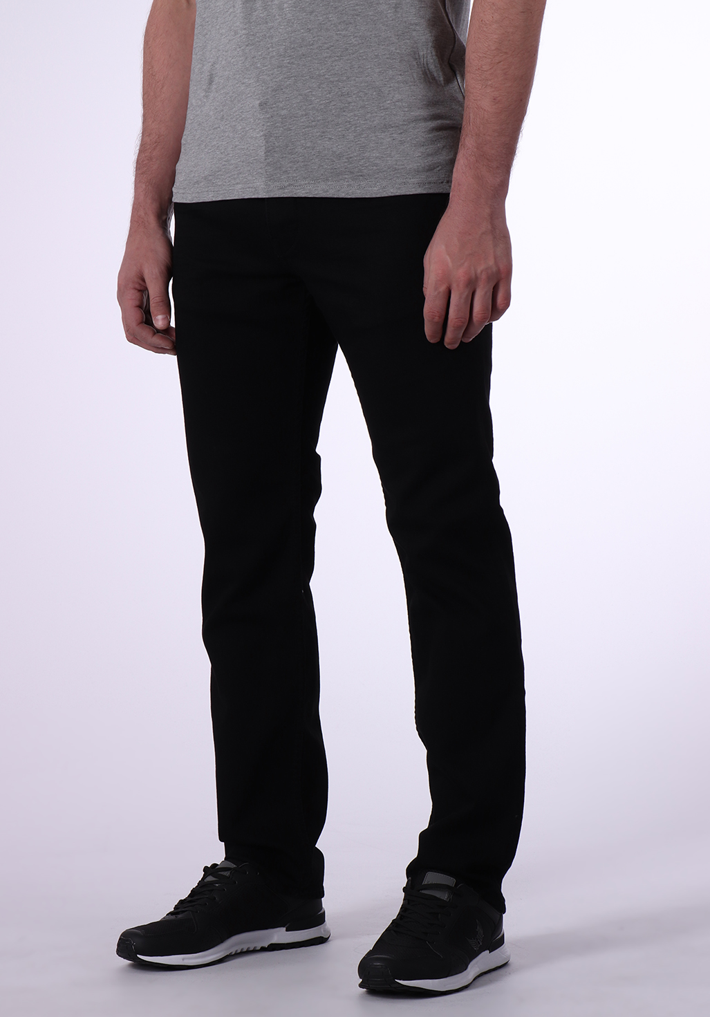 AMBRR  Jeans classique noir - coupe regular