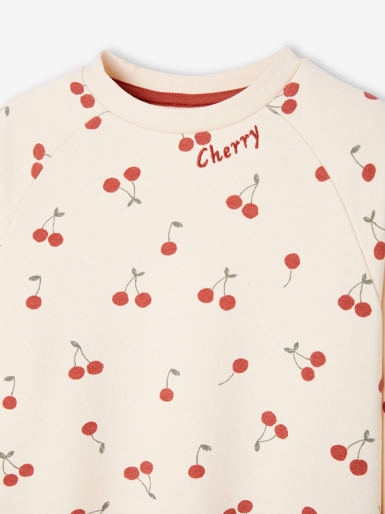 Robe sweat fantaisie fille écru