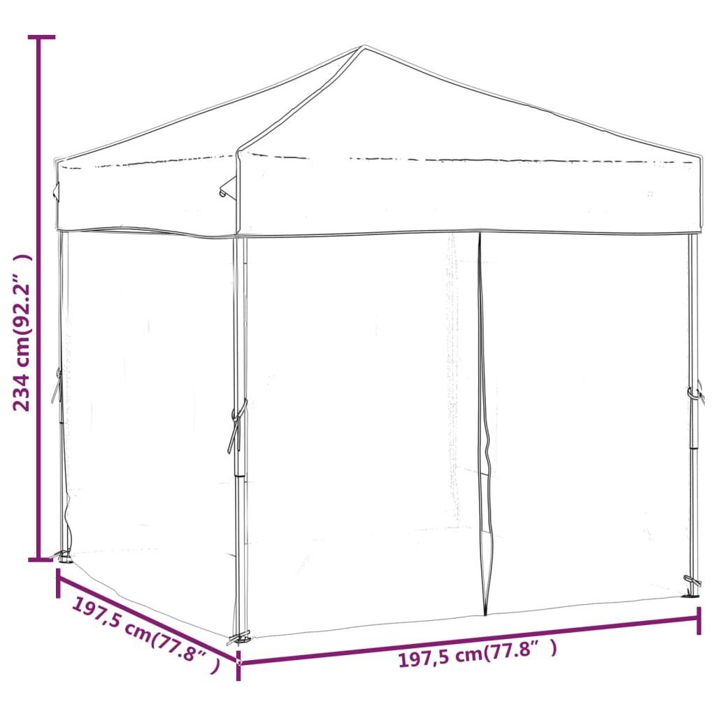 vidaXL Partyzelt Partyzelt Faltbar mit Seitenwänden Creme 2x2 m