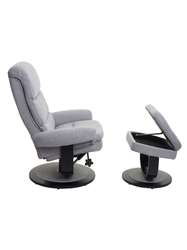 MCW Relaxsessel C16 mit Staufach, Stoff/Textil hellgrau günstig kaufen onesize