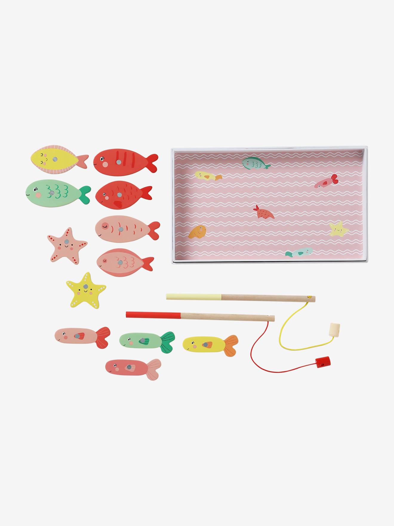 Pêche à la ligne magnétique en bois FSC® multicolore