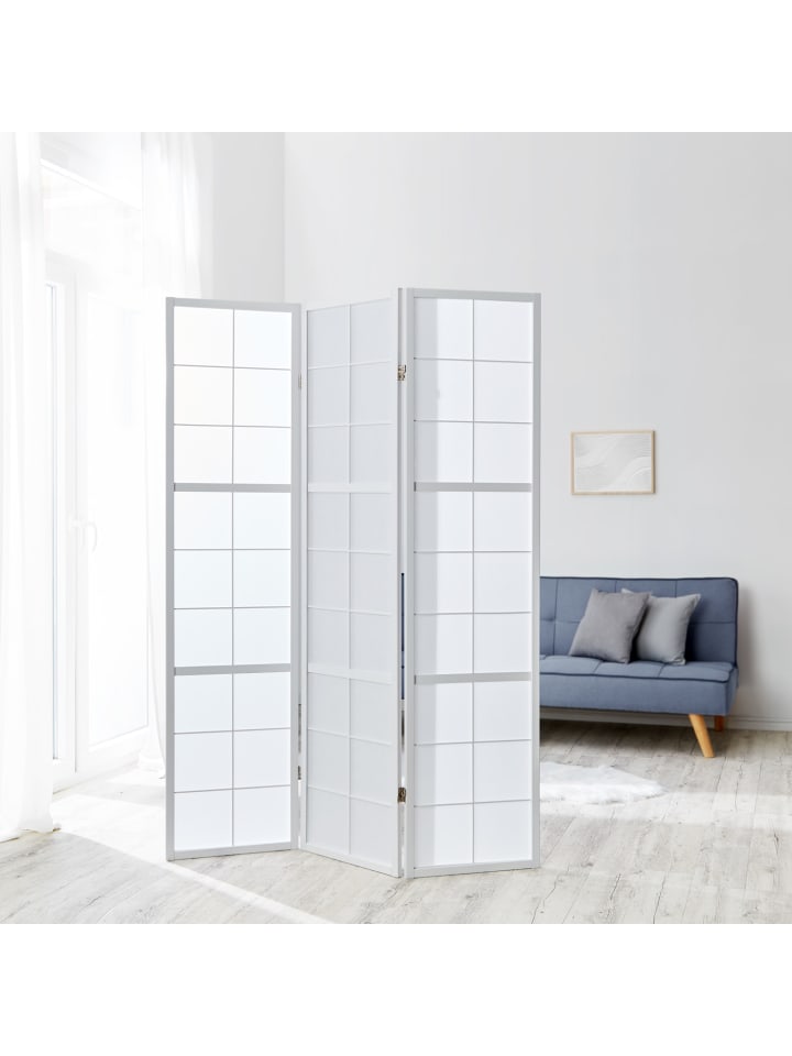 Homestyle4u 3-tlg. Paravent Shoji in Weiß 132x175 cm günstig kaufen onesize